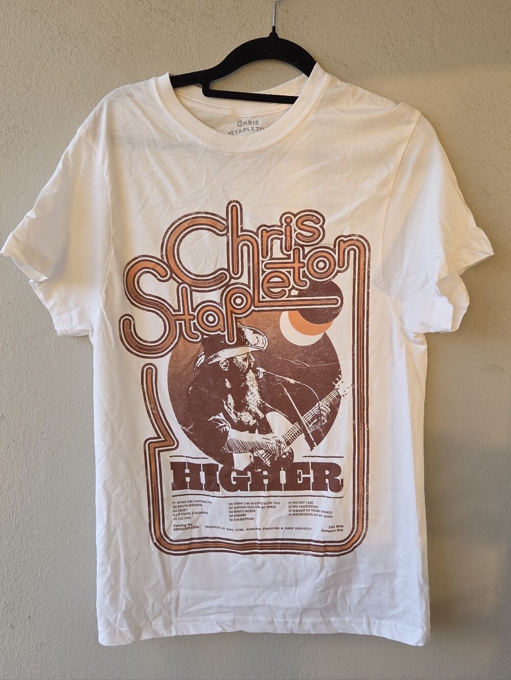 Chris Stapleton 'Higher' Graphic Tee Sz M NWT White T-shirt Country Music